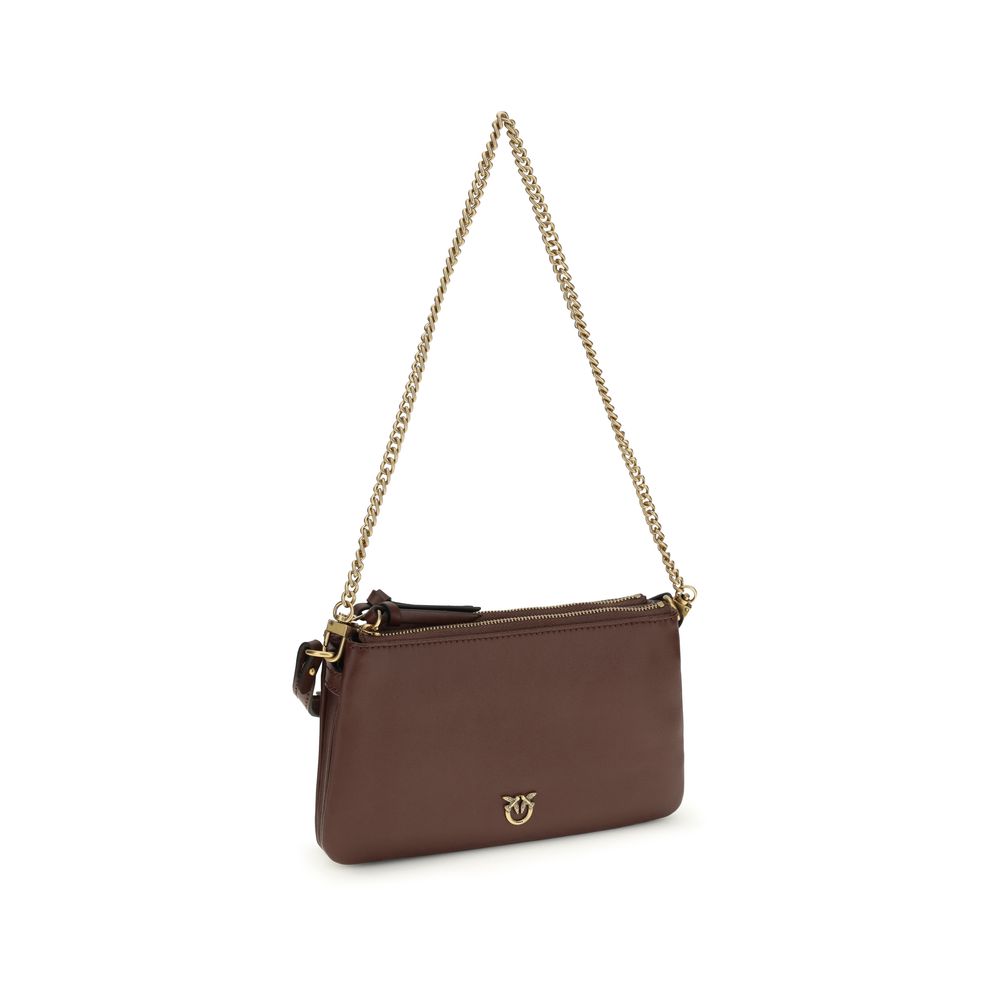 PINKO Brown Calf Leather Bos Taurus Shoulder Bag PINKO