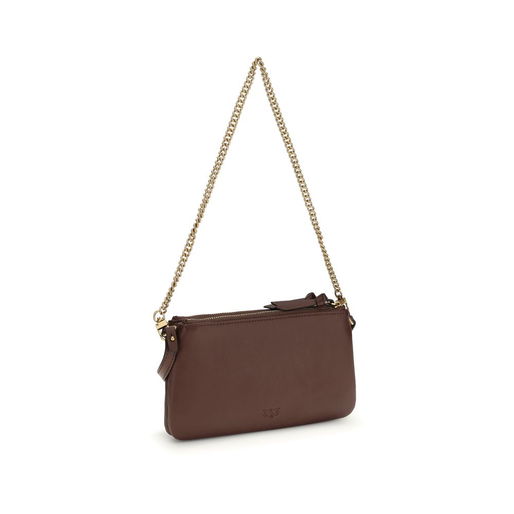 PINKO Brown Calf Leather Bos Taurus Shoulder Bag PINKO