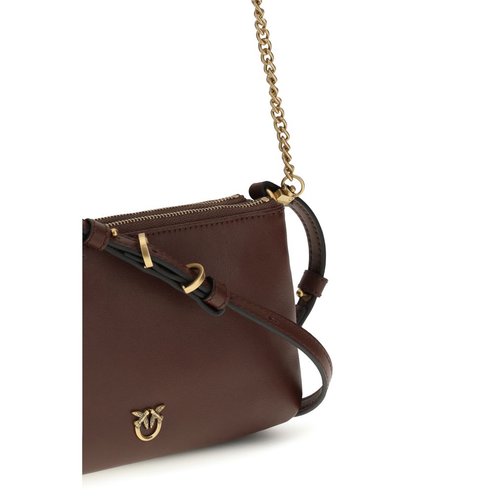 PINKO Brown Calf Leather Bos Taurus Shoulder Bag PINKO