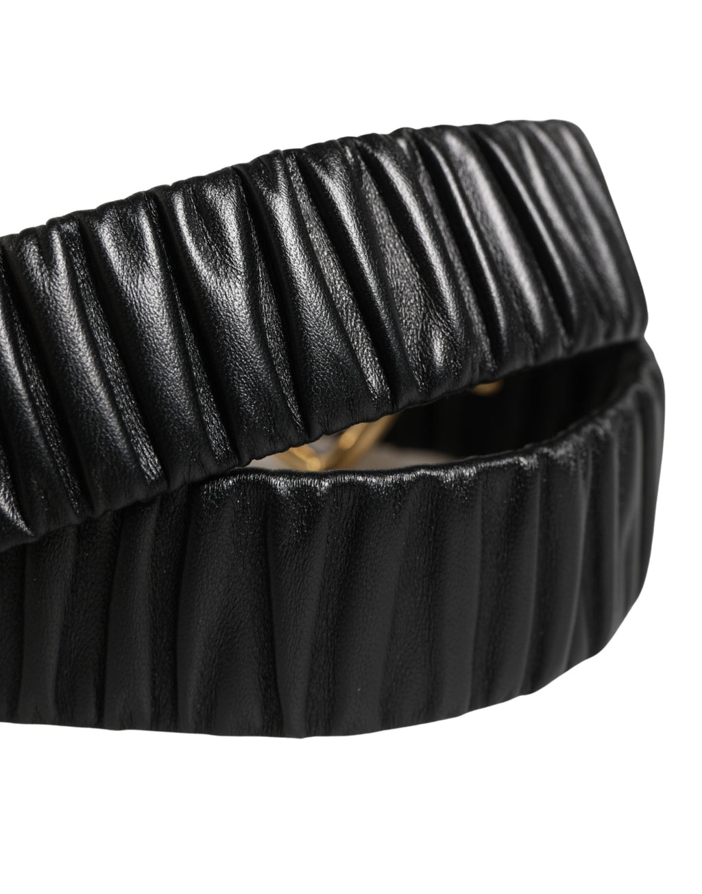 Dolce & Gabbana Black Leather Gold Heart Metal Buckle Belt - Eljoys Fashion 