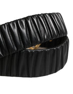 Dolce & Gabbana Black Leather Gold Heart Metal Buckle Belt - Eljoys Fashion 