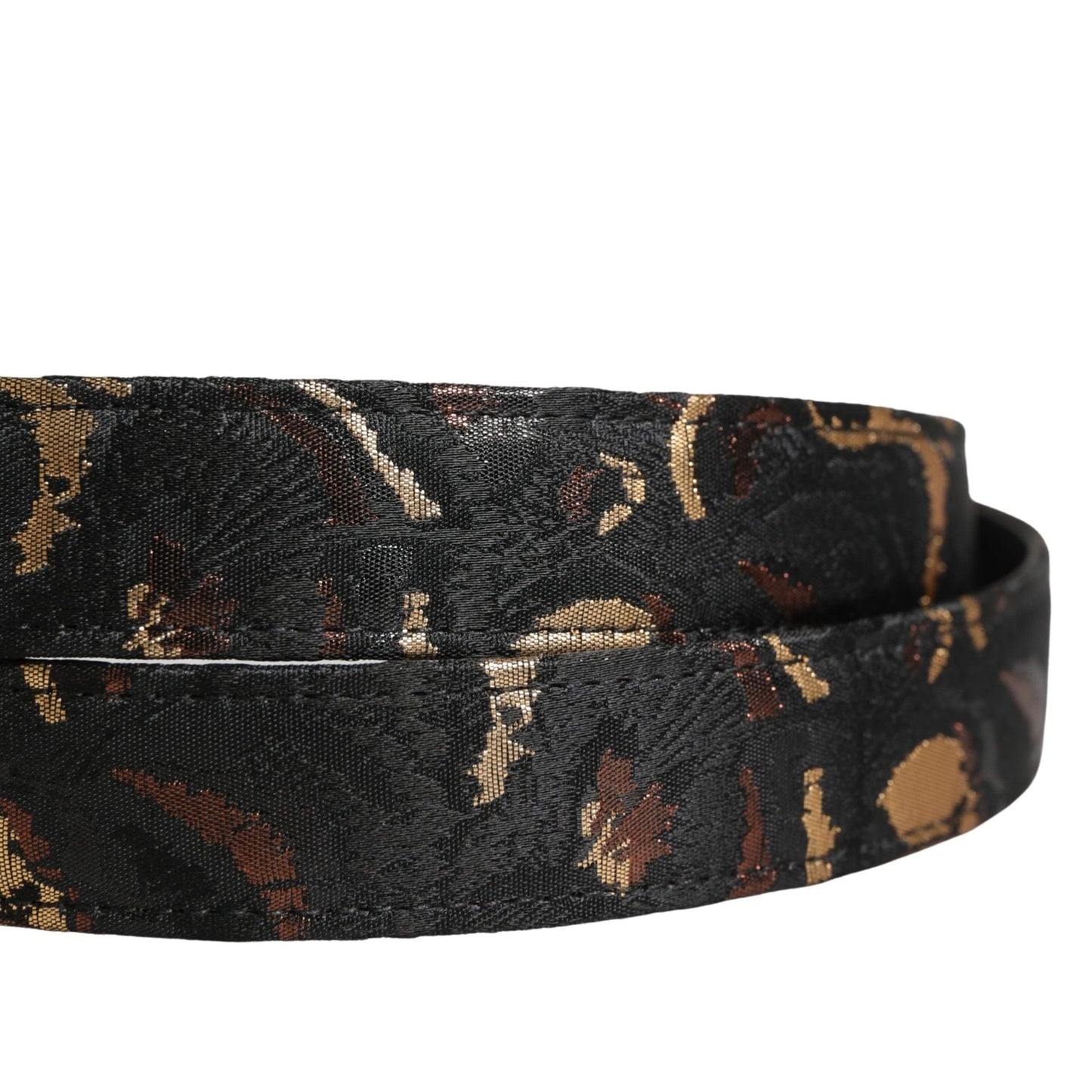 Dolce & Gabbana Multicolor Jacquard Silver Metal Buckle Belt