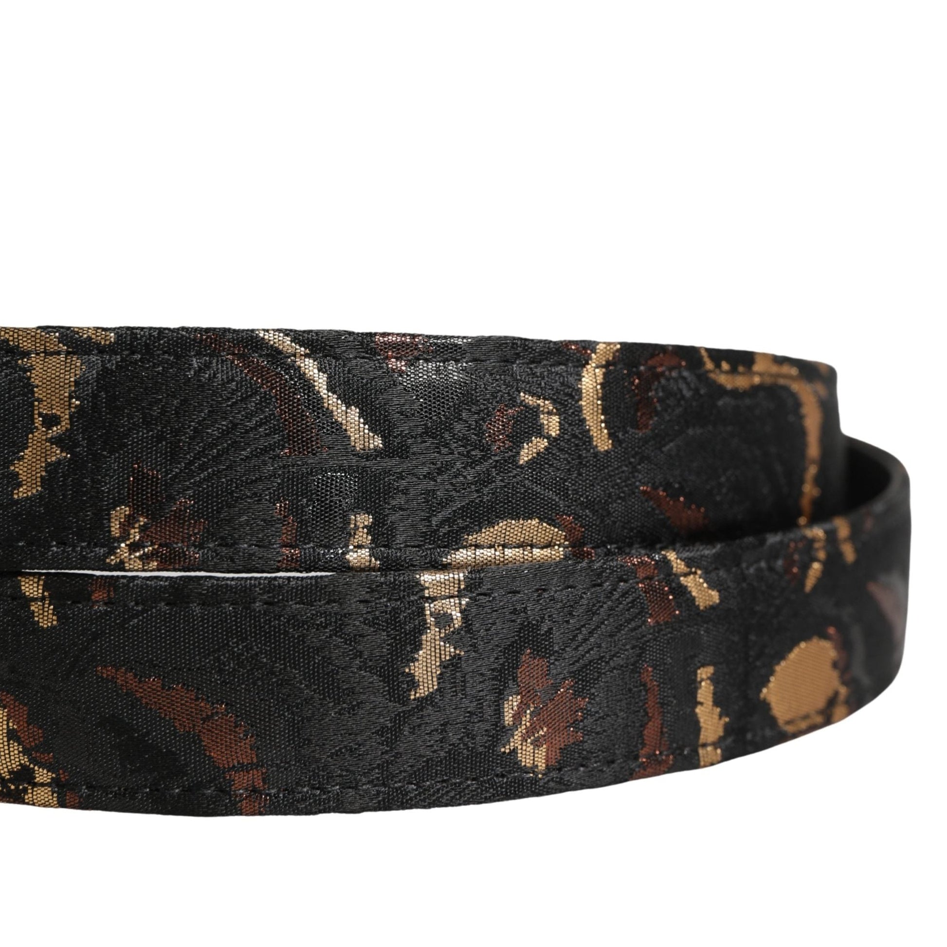 Dolce & Gabbana Multicolor Jacquard Silver Metal Buckle Belt