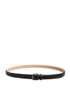Dolce & Gabbana Black Classic Leather Gold Metal Buckle Belt - Eljoys Fashion 