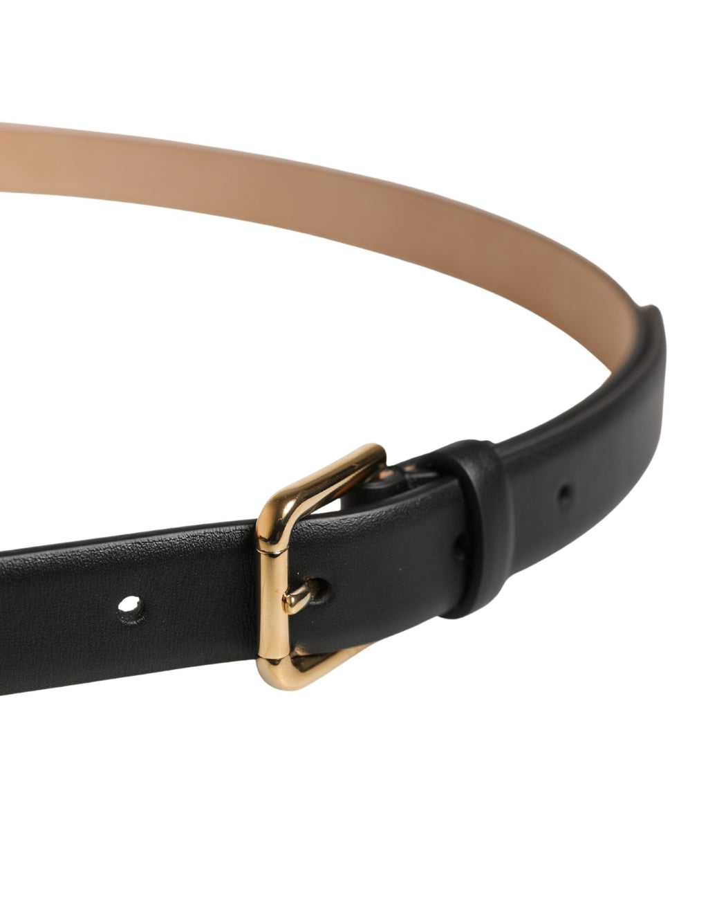 Dolce & Gabbana Black Classic Leather Gold Metal Buckle Belt - Eljoys Fashion 