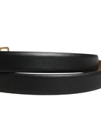 Dolce & Gabbana Black Classic Leather Gold Metal Buckle Belt - Eljoys Fashion 