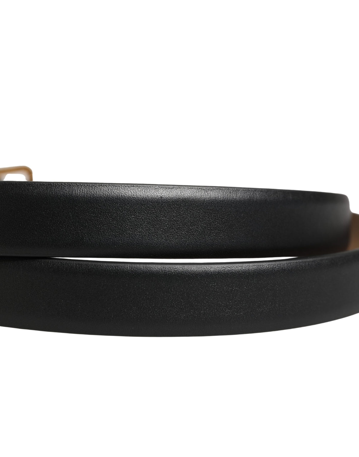 Dolce & Gabbana Black Classic Leather Gold Metal Buckle Belt - Eljoys Fashion 