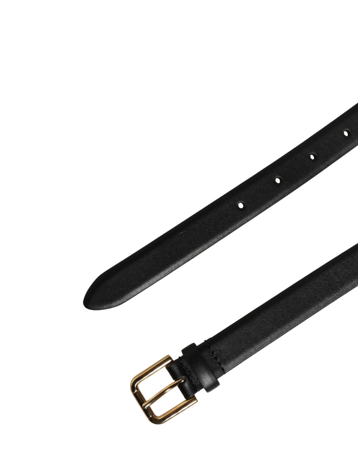 Dolce & Gabbana Black Classic Leather Gold Metal Buckle Belt - Eljoys Fashion 