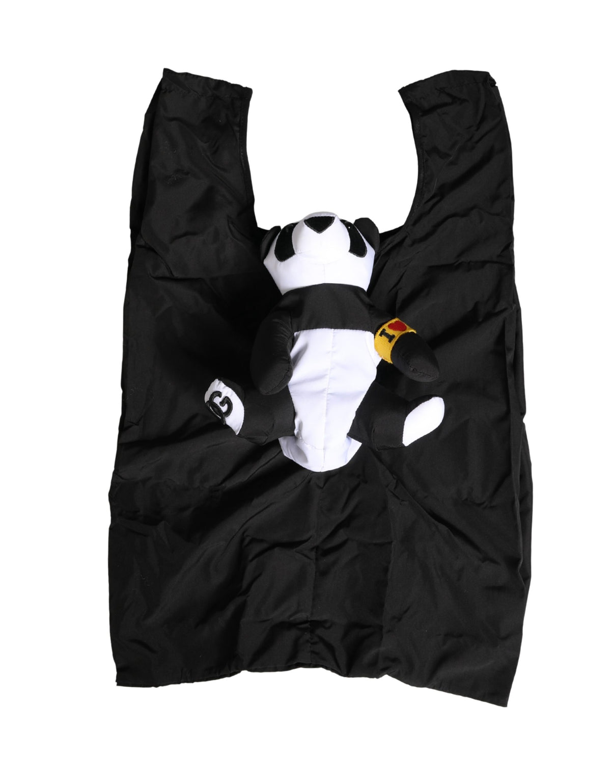 Dolce & Gabbana Men Black Polyester Panda Stuffed Ecobag Bag - Eljoys Fashion 
