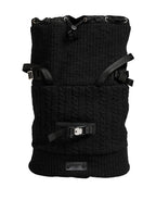 Dolce & Gabbana Black Tricot Wool Blend Duffel Backpack Travel Borse Bag - Eljoys Fashion 