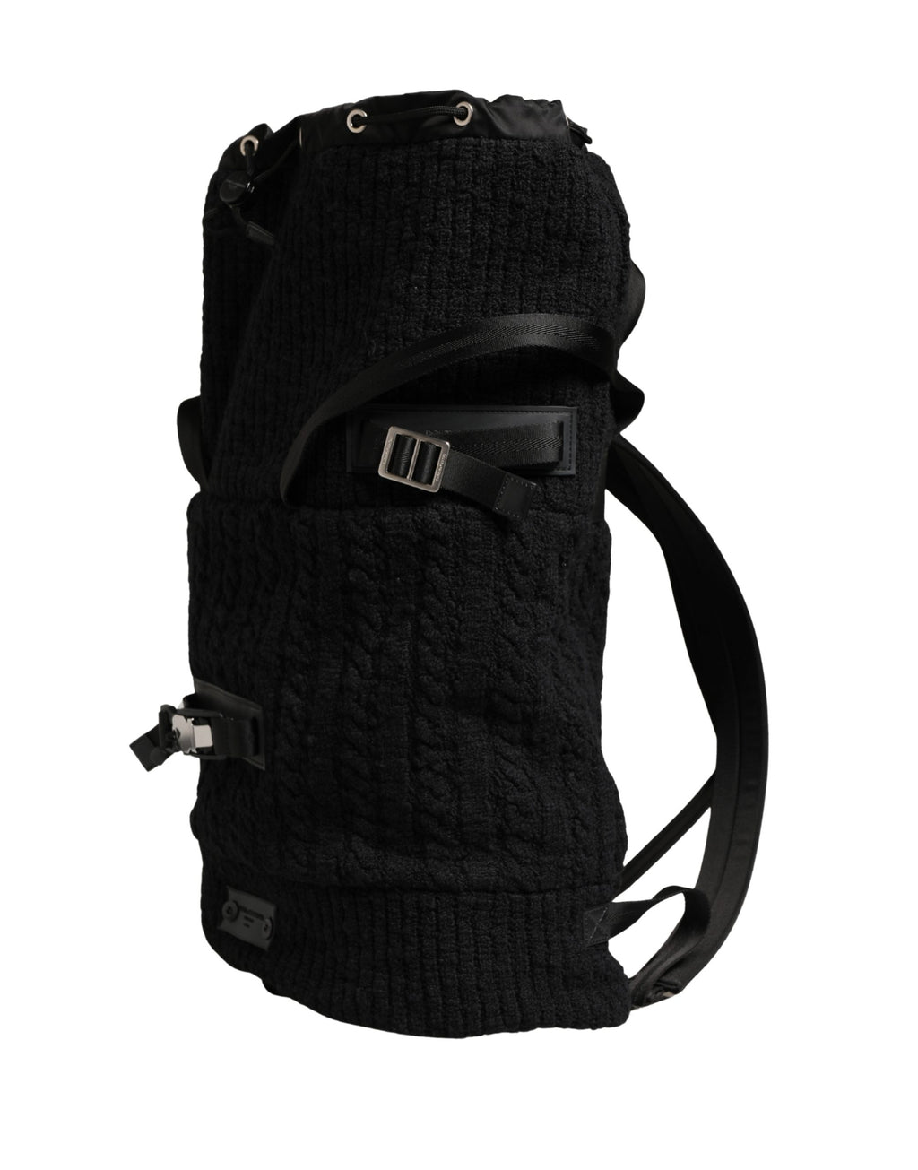 Dolce & Gabbana Black Tricot Wool Blend Duffel Backpack Travel Borse Bag - Eljoys Fashion 