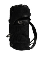 Dolce & Gabbana Black Tricot Wool Blend Duffel Backpack Travel Borse Bag - Eljoys Fashion 