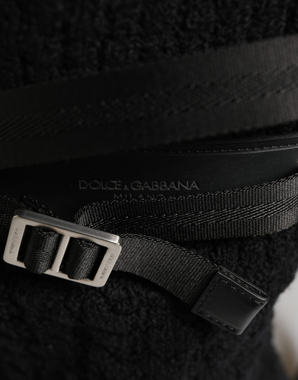 Dolce & Gabbana Black Tricot Wool Blend Duffel Backpack Travel Borse Bag - Eljoys Fashion 