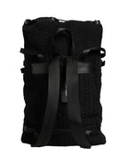 Dolce & Gabbana Black Tricot Wool Blend Duffel Backpack Travel Borse Bag - Eljoys Fashion 