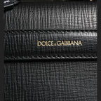Dolce & Gabbana Black Car Man Applique Leather Weekender Borse Bag