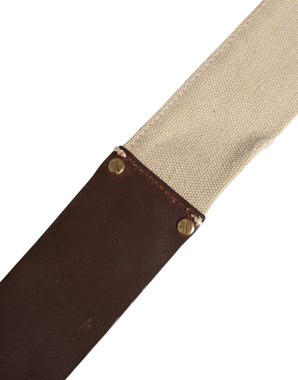 Beige and brown leather canvas belt by Ermanno Scervino with a metal buckle, displayed on a neutral background.