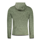 Norway 1963 Verde polyester men's jacket hanging on a wooden hanger, showcasing casual style and durable fabric.