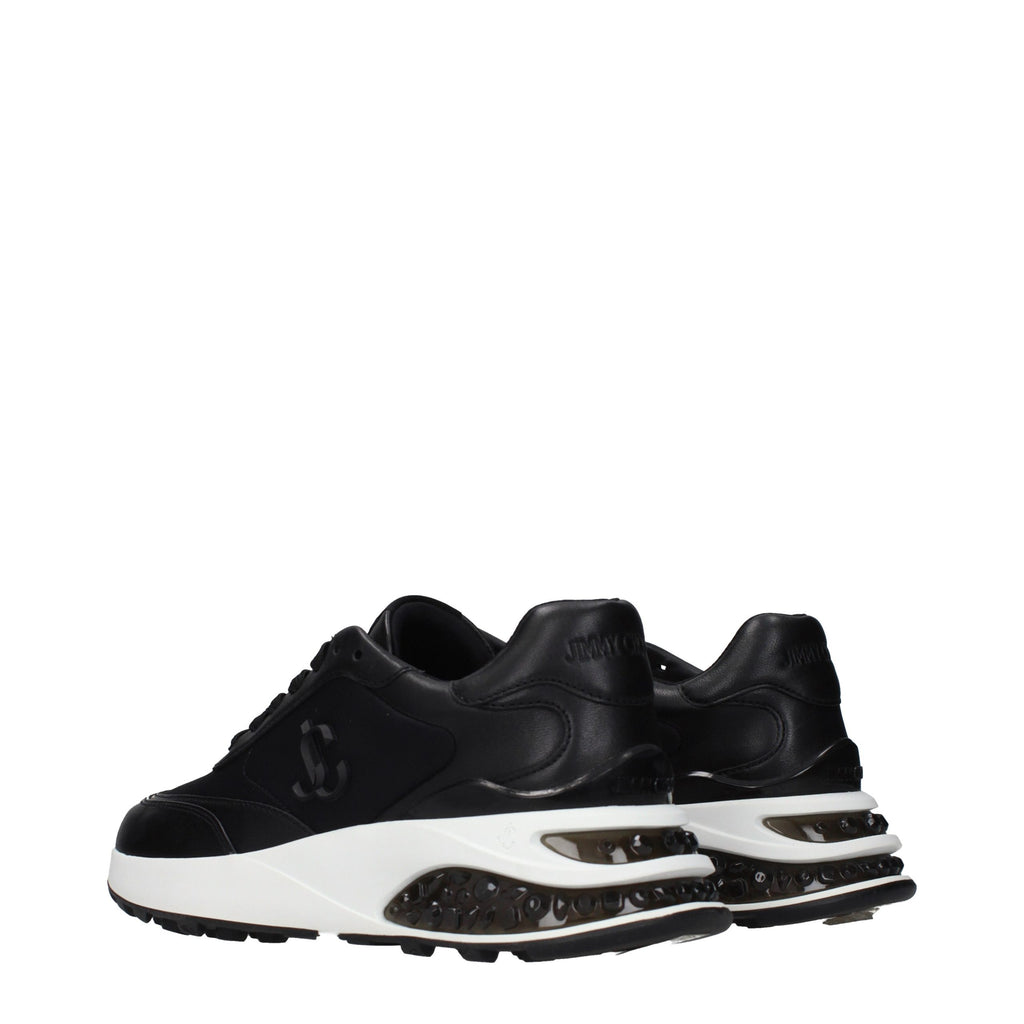 Jimmy Choo black fabric athletic sneakers with sleek design and lace-up closure, ideal for casual and active wear.