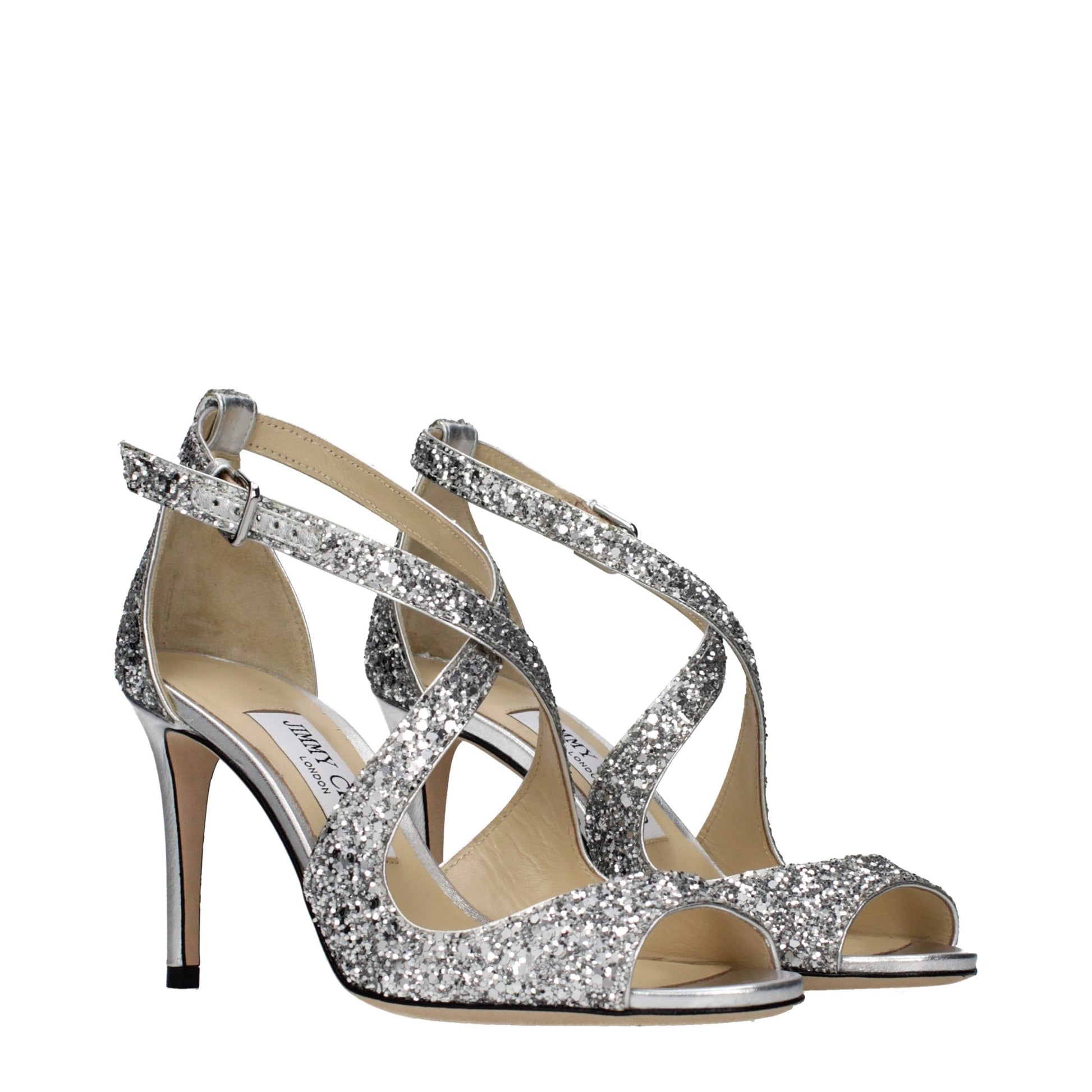 Jimmy Choo Gray Plastic Strap-On Sandals Jimmy Choo
