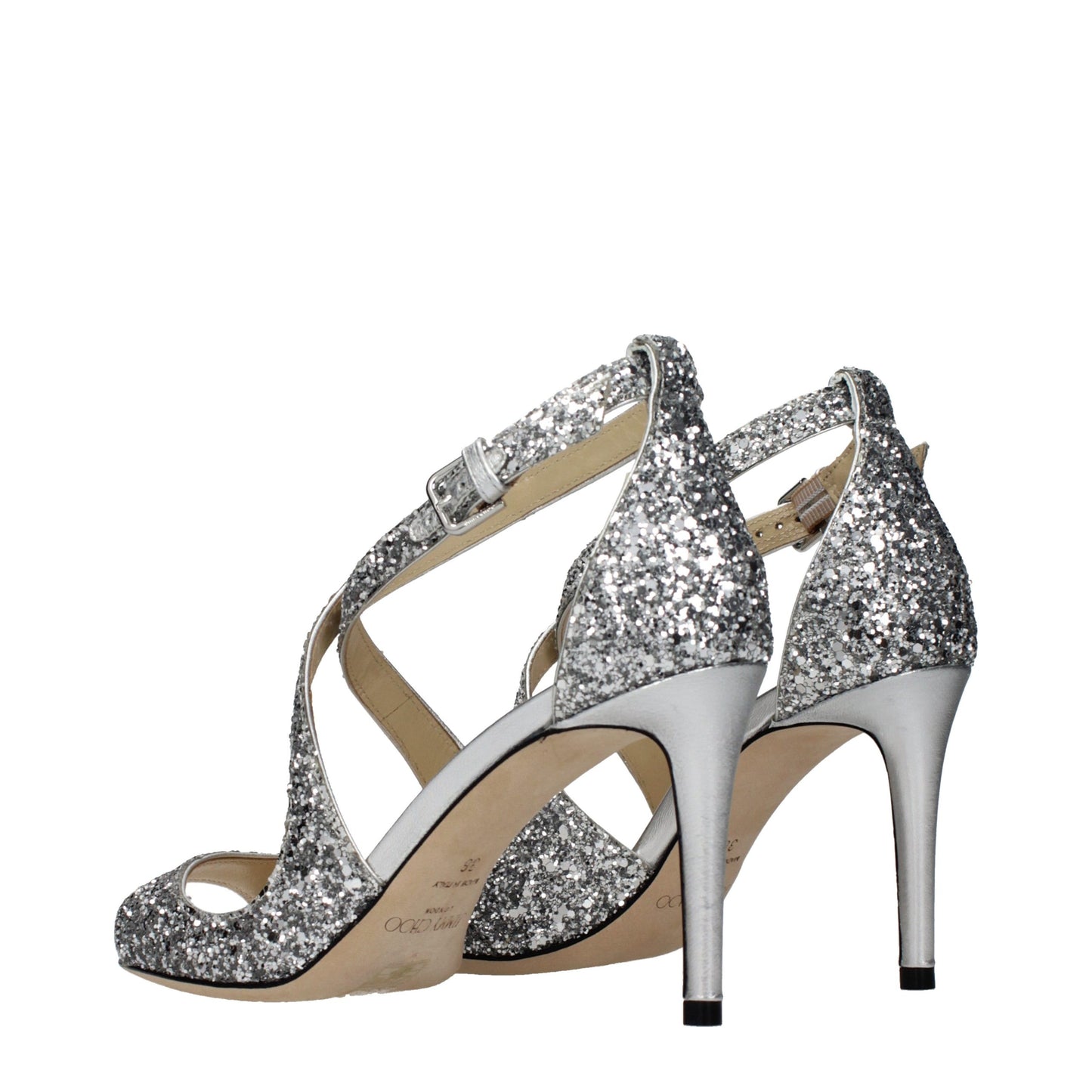 Jimmy Choo Gray Plastic Strap-On Sandals Jimmy Choo