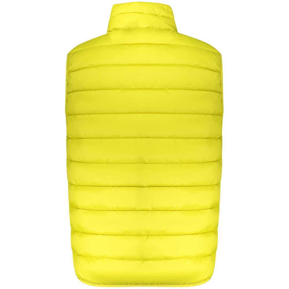 Norway 1963 Giallo Poliammide men's vest featuring a yellow nylon material, front zipper, and sleeveless design.