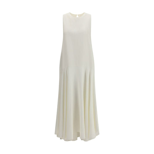 P.A.R.O.S.H. White Linen Casual Dress