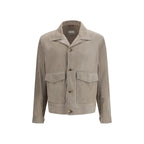 Brunello Cucinelli Bicolor Calf Leather Bos Taurus Leather Jacket
