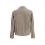 Brunello Cucinelli Bicolor Calf Leather Bos Taurus Leather Jacket
