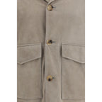 Brunello Cucinelli Bicolor Calf Leather Bos Taurus Leather Jacket