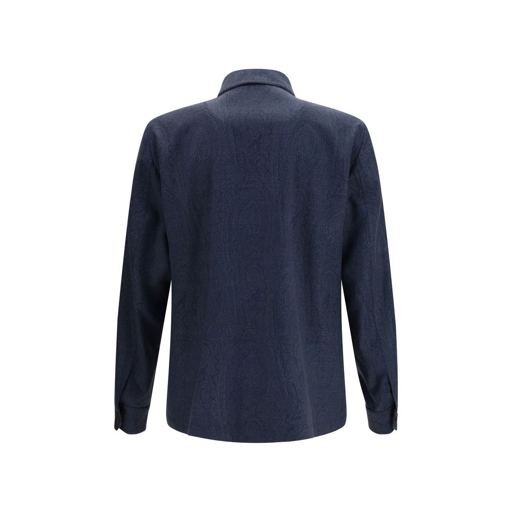 Etro Blue Wool Oves Aries Jacket