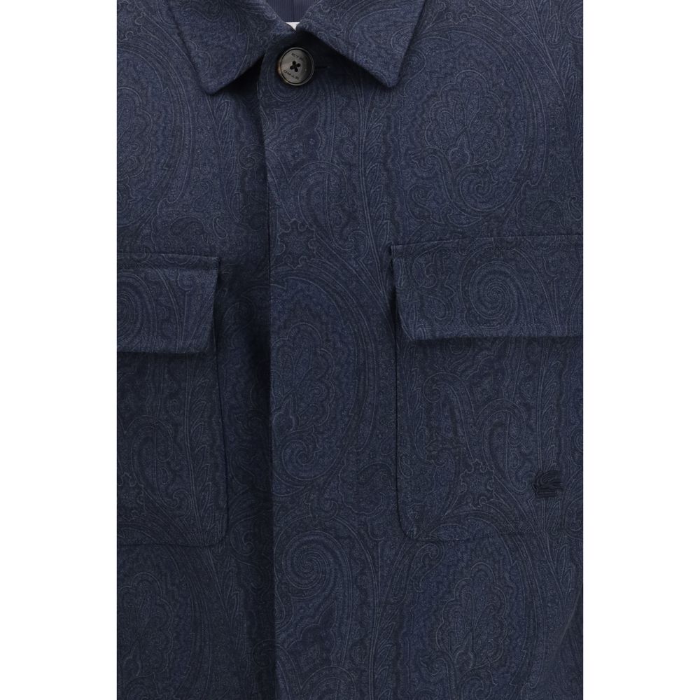 Etro Blue Wool Oves Aries Jacket