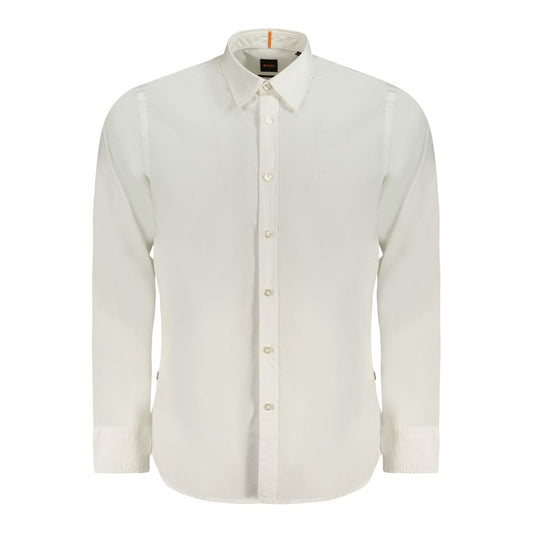 Hugo Boss White Cotton Men Shirt Hugo Boss