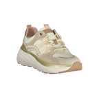 Twinset beige polyurethane women's sneakers with white soles and stylish design, ideal for casual and everyday wear.