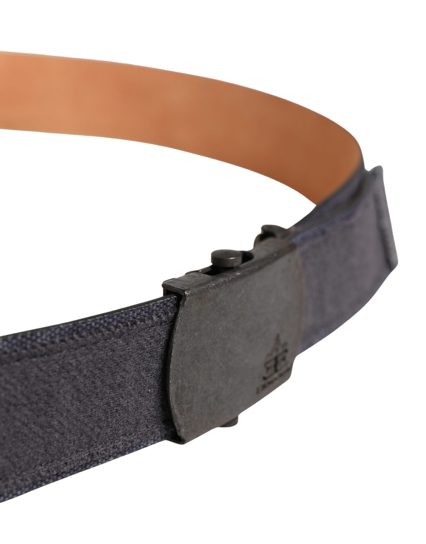 Ermanno Scervino Black Wool Cotton Logo Metal Buckle Belt Ermanno Scervino