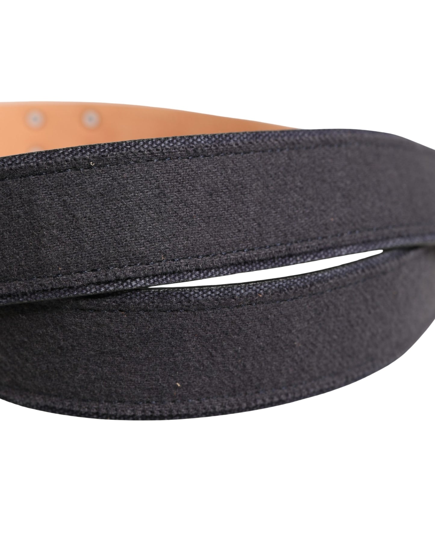 Ermanno Scervino Black Wool Cotton Logo Metal Buckle Belt Ermanno Scervino