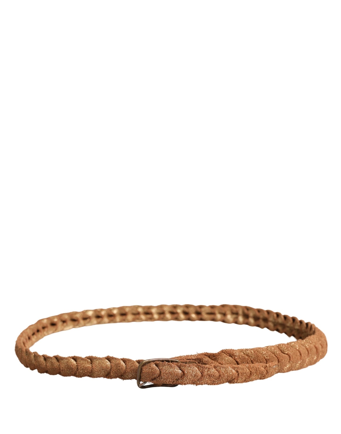 Ermanno Scervino Brown Leather Braided Metal Buckle Belt Ermanno Scervino