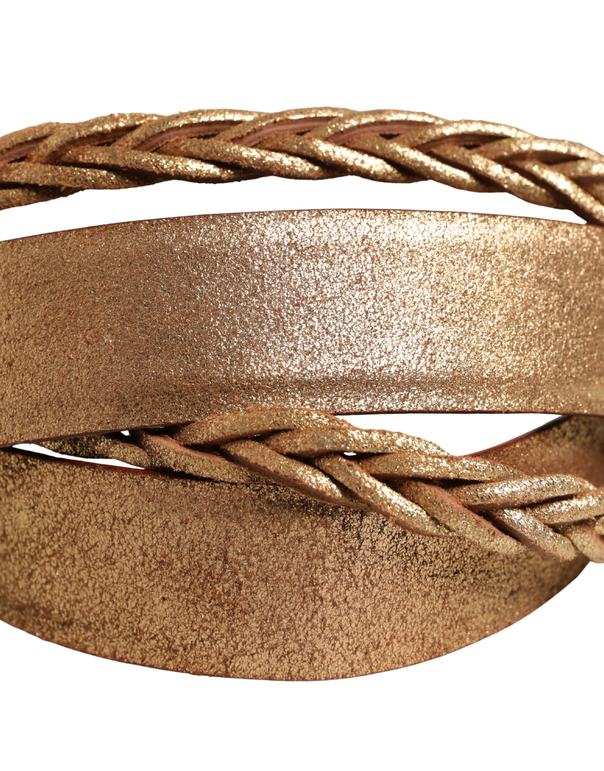 Ermanno Scervino Brown Leather Braided Metal Buckle Belt Ermanno Scervino