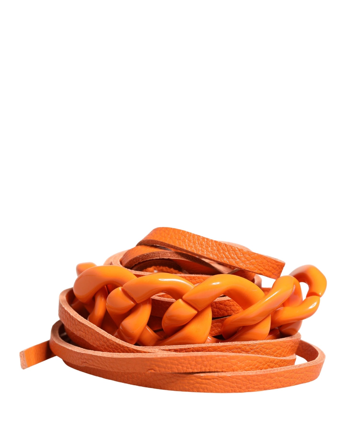 Scervino Street Orange Leather Chain Waist Metal Buckle Belt Scervino Street