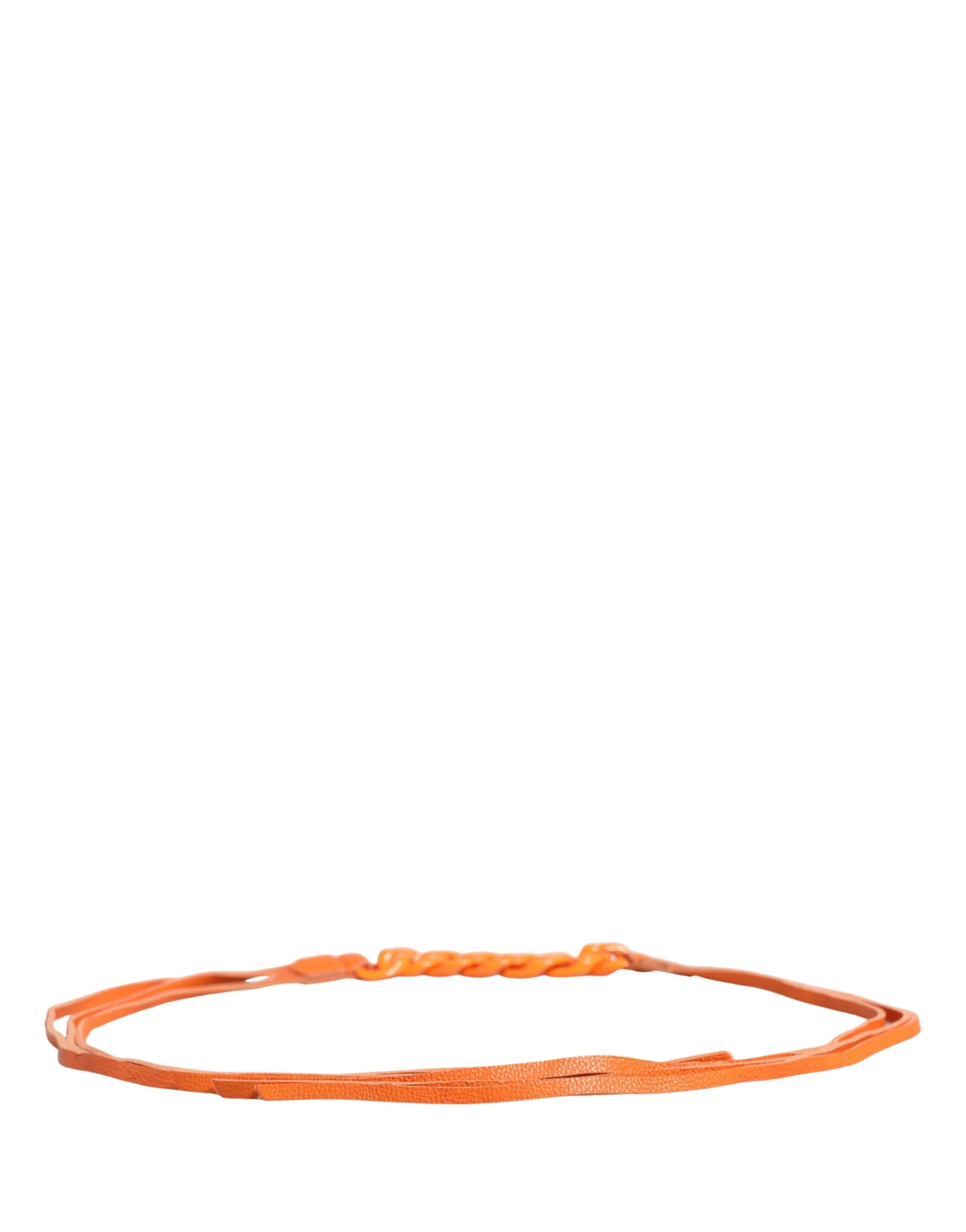 Scervino Street Orange Leather Chain Waist Metal Buckle Belt Scervino Street