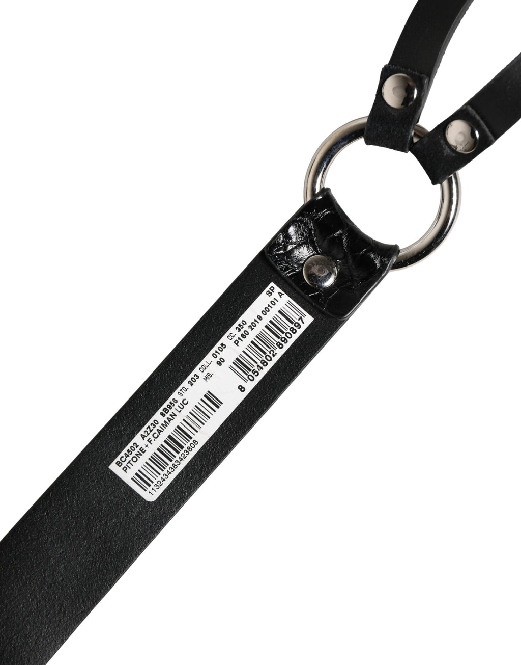 Dolce & Gabbana Black Exotic Leather Silver Metal Buckle Belt - Eljoys Fashion 
