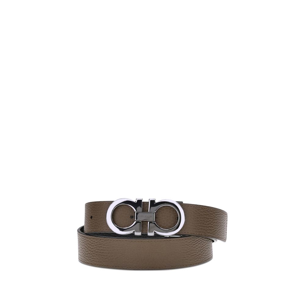 Ferragamo Brown Calf Leather Bos Taurus Regular Belt Ferragamo