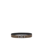 Ferragamo Brown Calf Leather Bos Taurus Regular Belt Ferragamo