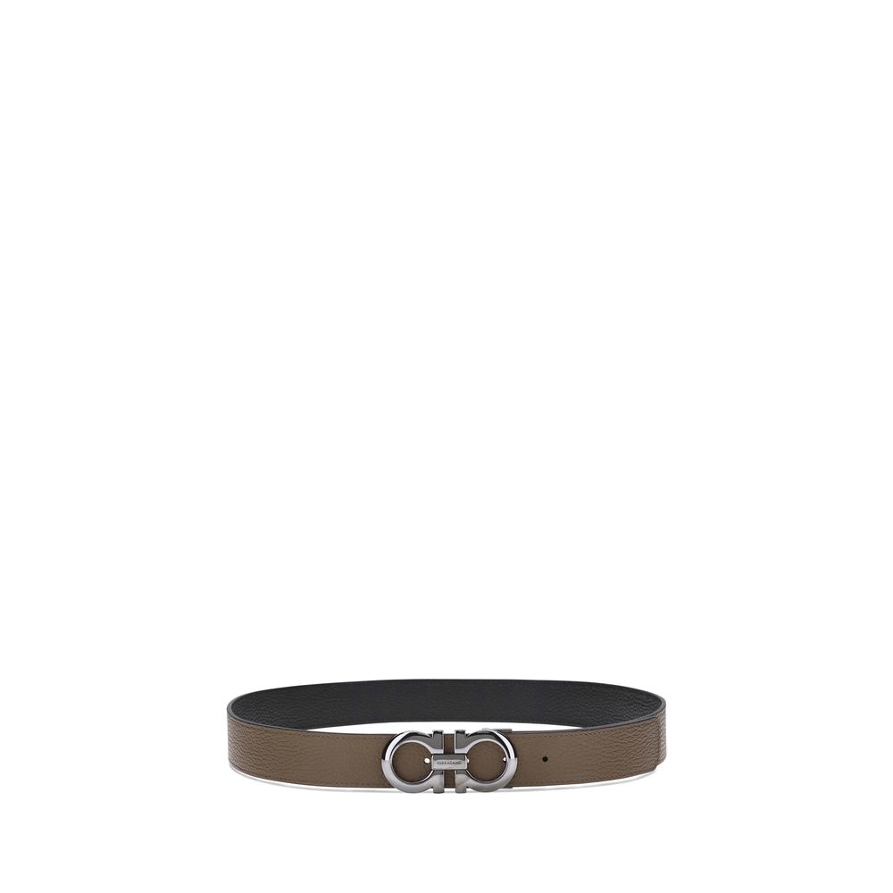 Ferragamo Brown Calf Leather Bos Taurus Regular Belt Ferragamo