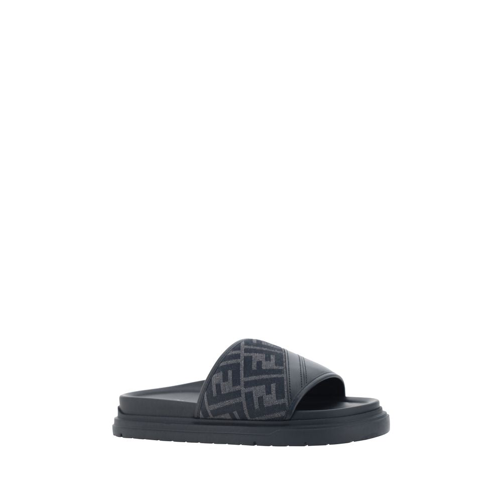 Fendi Gray Fabric Sandals Fendi