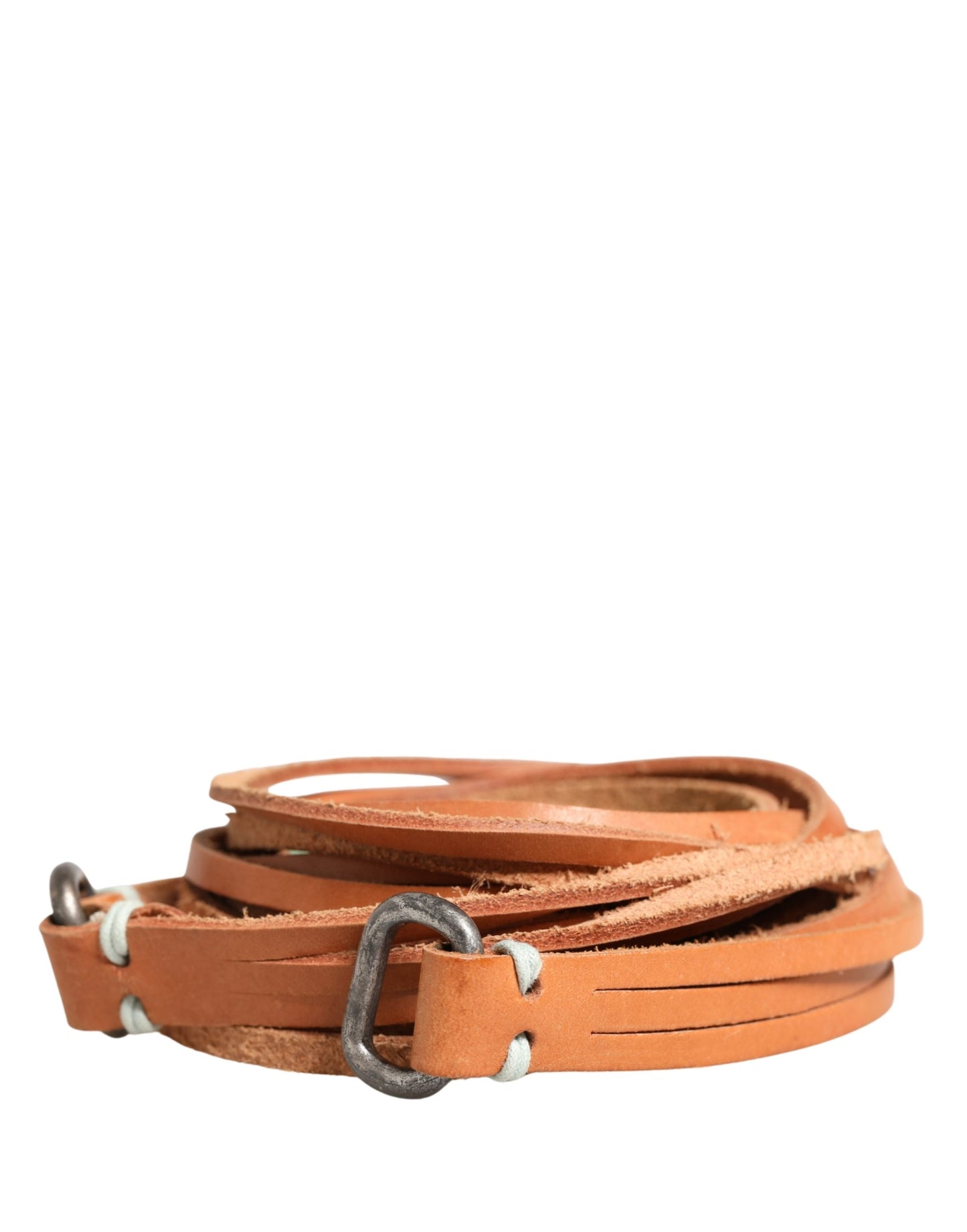 Scervino Street Brown Leather Silver Tone Buckle Waist Belt Scervino Street