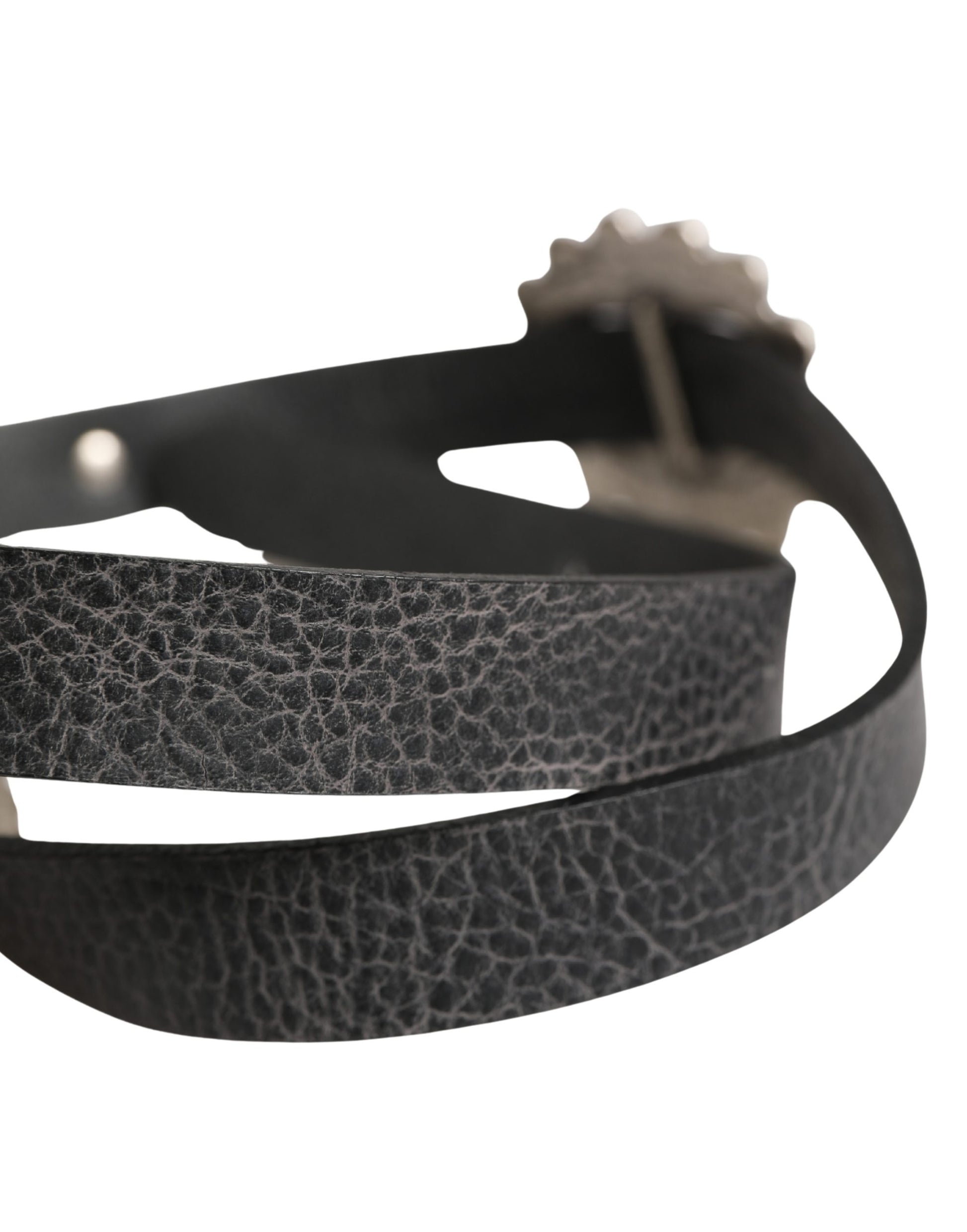 Cavalli Class Black Turquoise Leather Embellished Oval Buckle Belt Cavalli Class