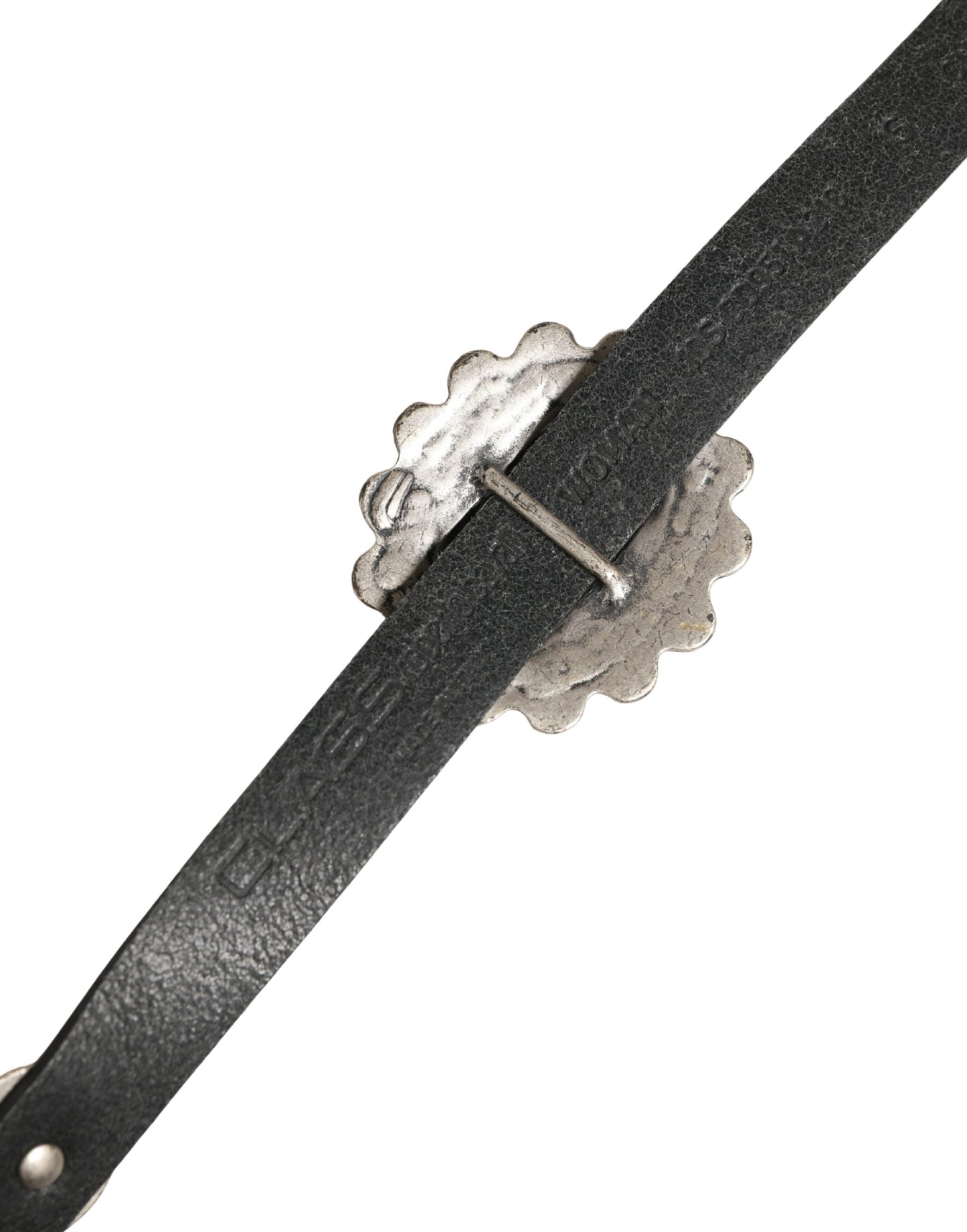 Cavalli Class Black Turquoise Leather Embellished Oval Buckle Belt Cavalli Class