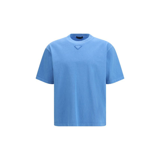 Prada Blue Cotton T-Shirt Prada