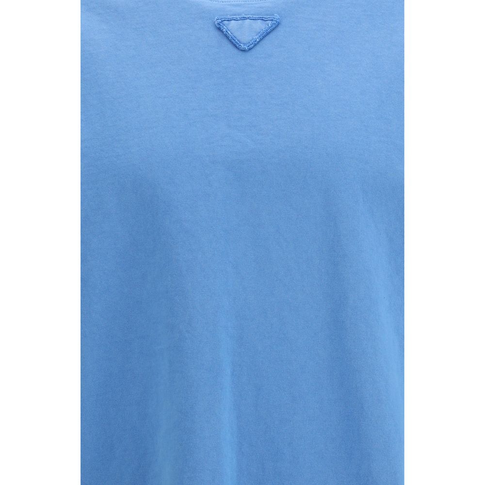 Prada Blue Cotton T-Shirt Prada