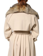 Dolce & Gabbana Brown Fur Shoulder Collar Neck Wrap Scarf Dolce & Gabbana